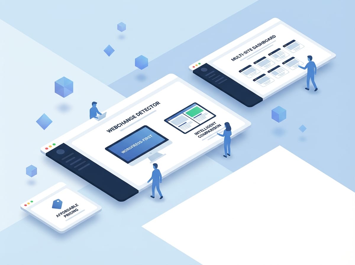 Isometric illustration showing transformation from internal tool to SaaS platform with UI cards and floating geometric shapes