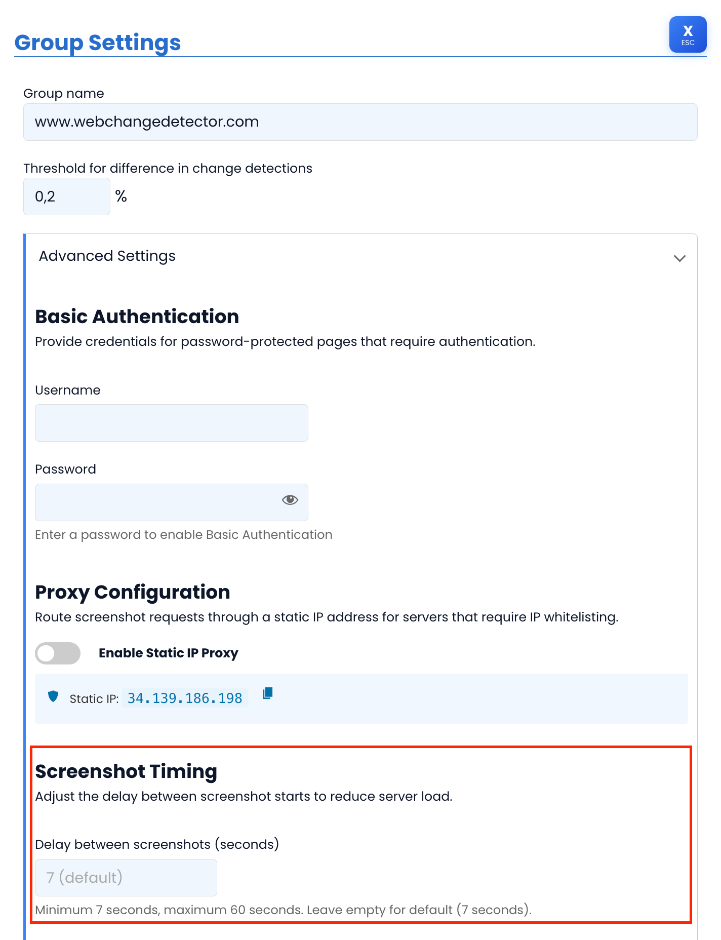 Delay In Seconds Between Screenshots