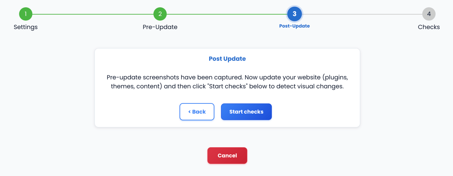 Make Updates Before Starting Checks