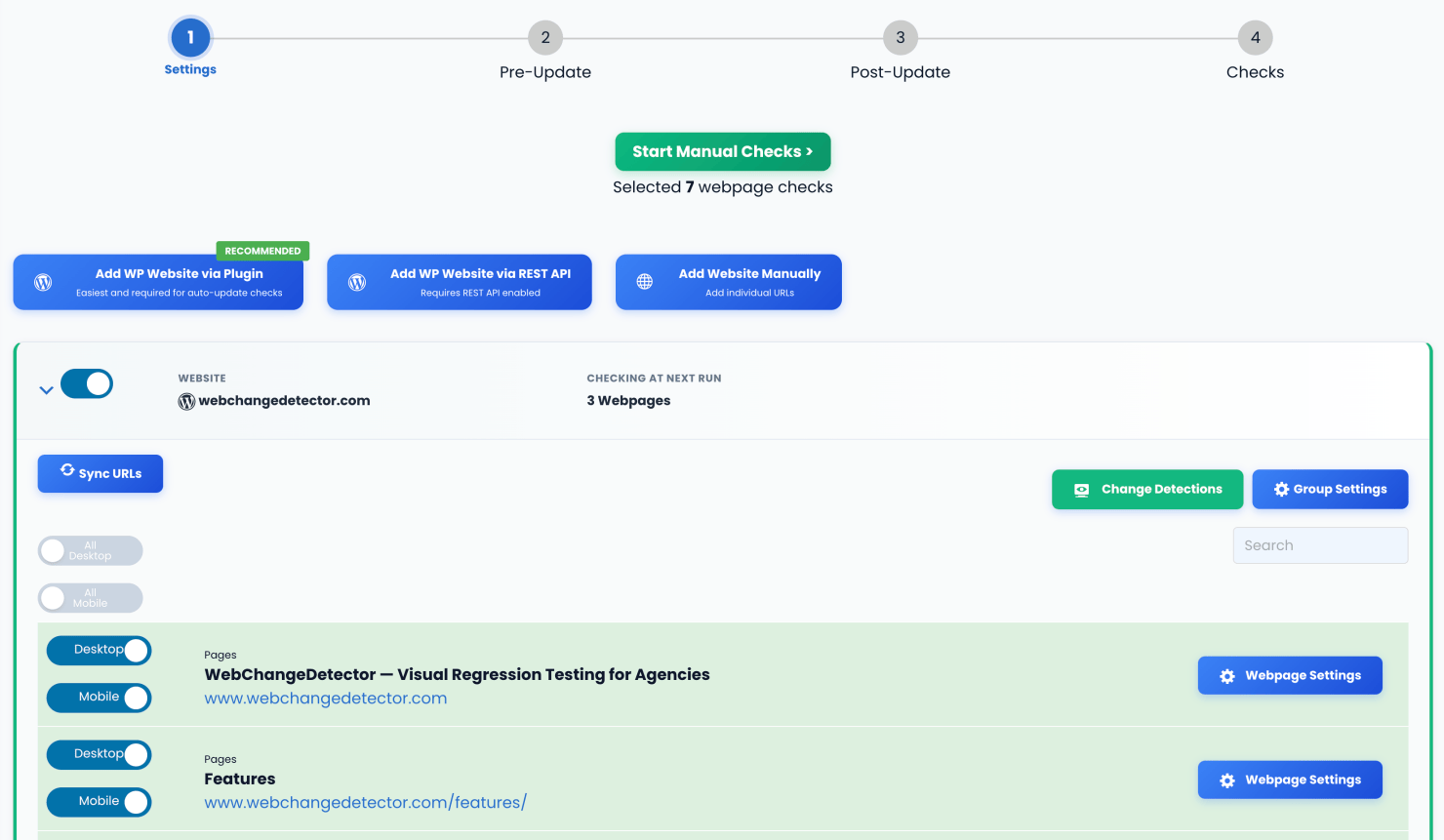 Select Urls For Manual Checks