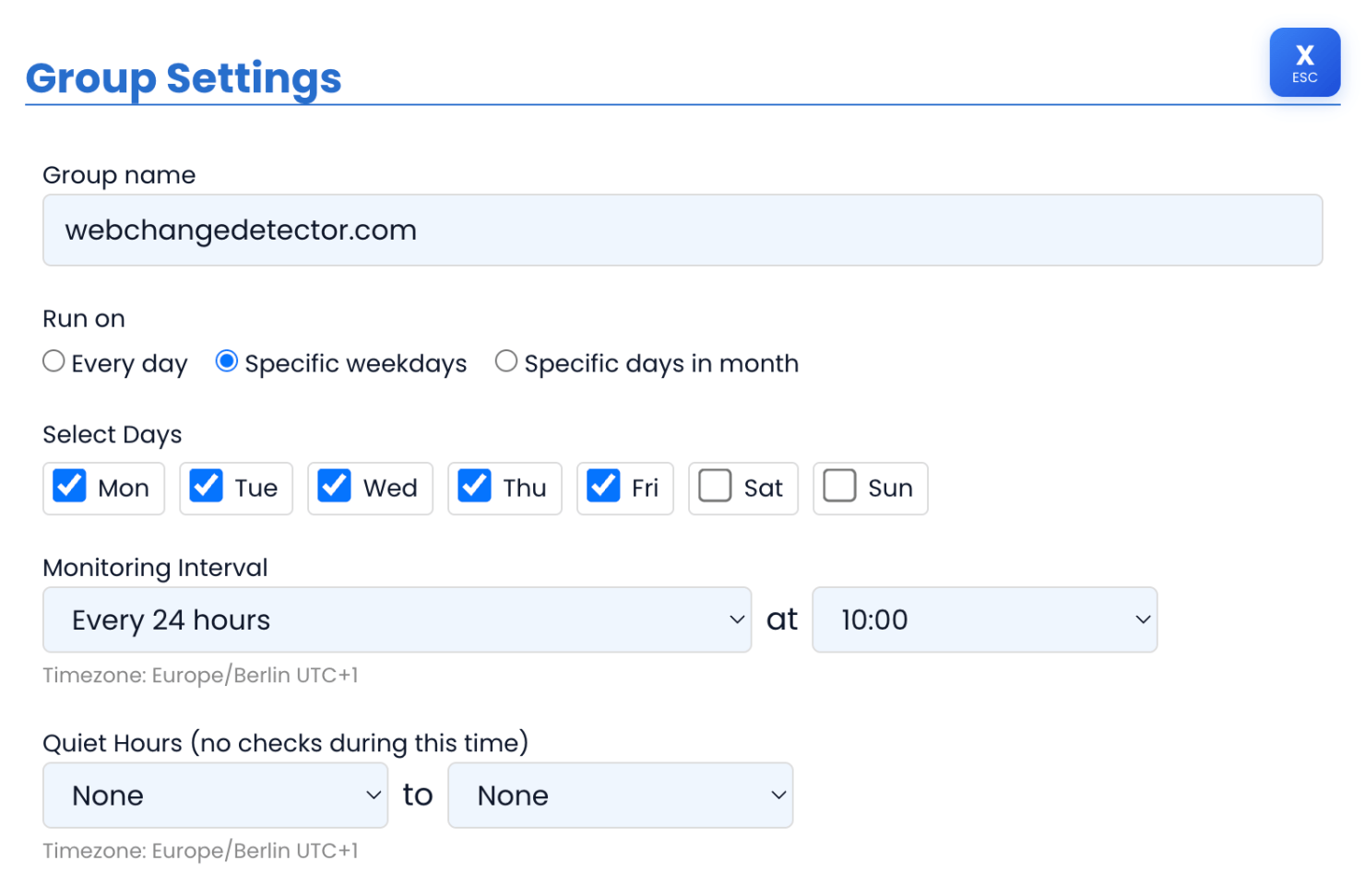 Wcd Select Weekdays For Monitoring