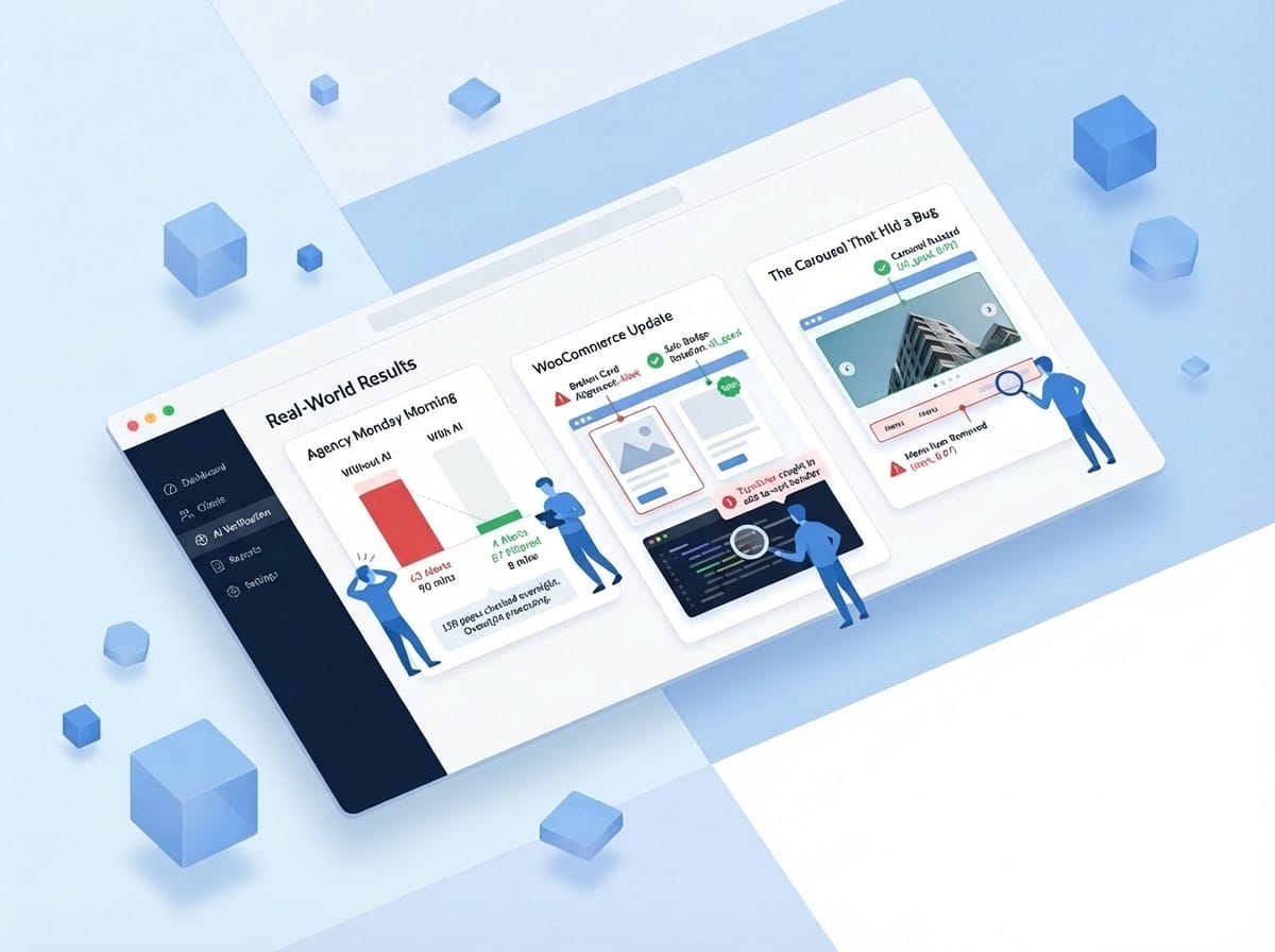 Visual comparison dashboard showing 47 detected changes with AI-powered smart classification filtering