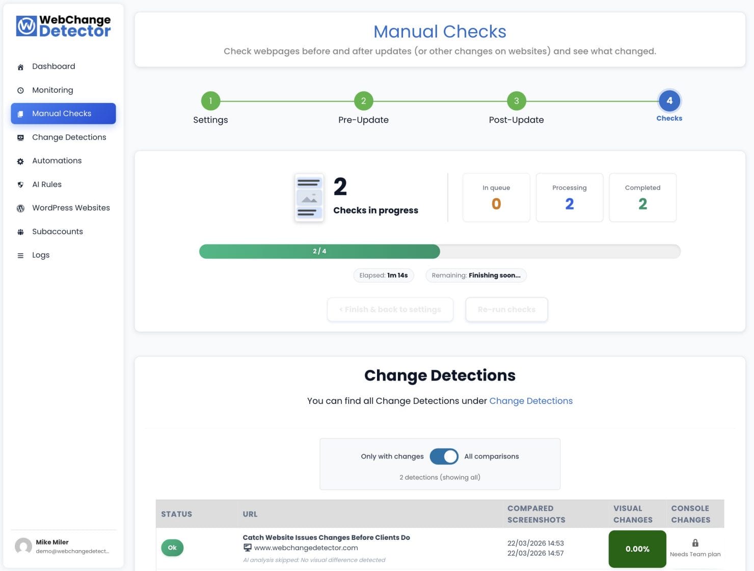 Webapp Manual Checks Post Updates And Review Changes Step 4