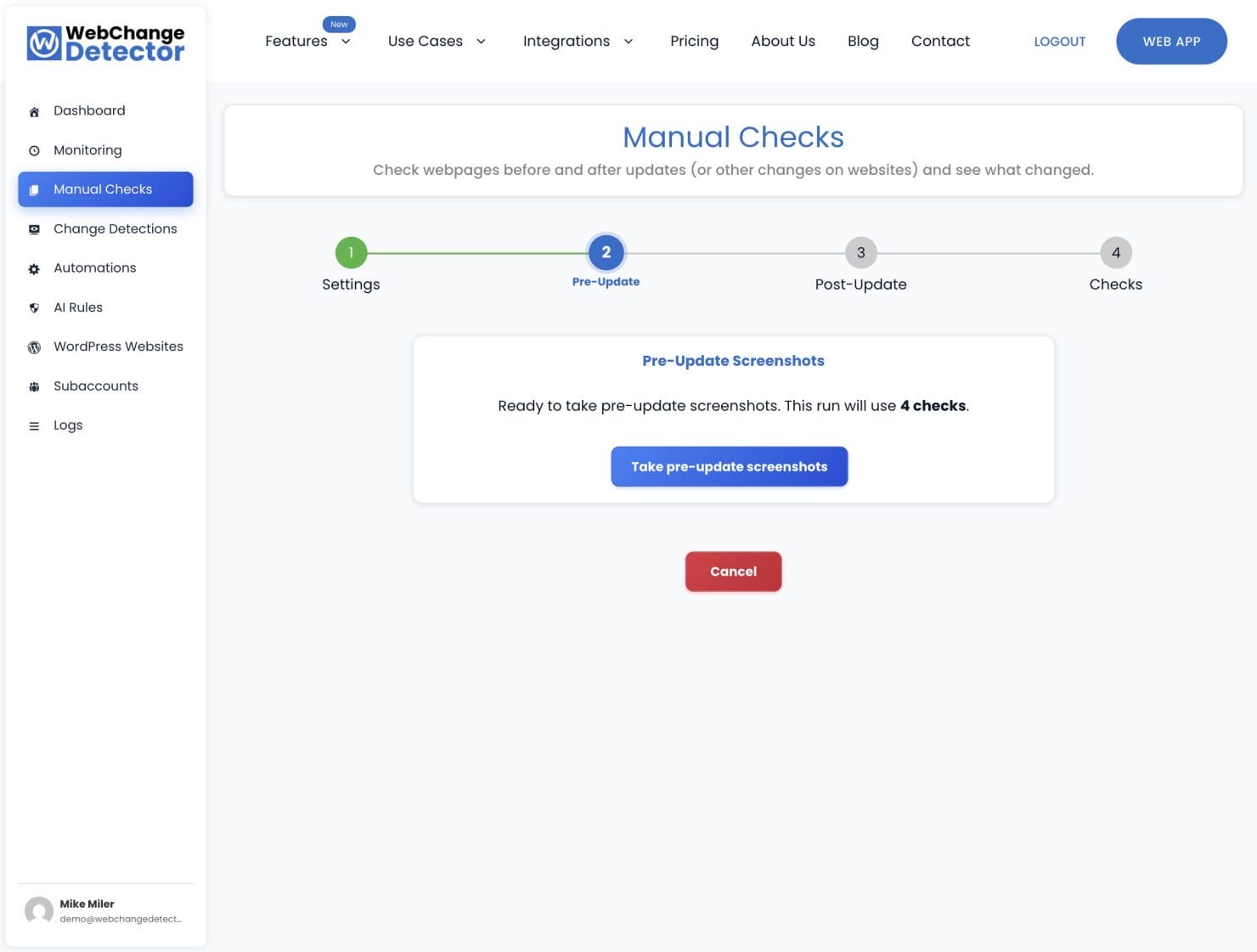 Webapp Manual Checks Pre Update Check Step 2